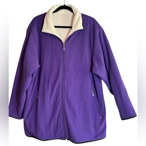 Junonia Reversible Purple and Cream Colored Sweatshirt Jacket. Size 2X